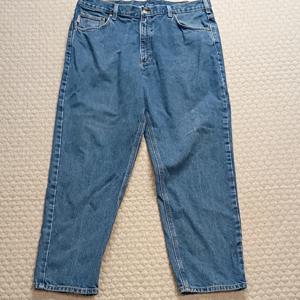 Carhartt Men's 37 X 30 Relaxed Blue Jeans